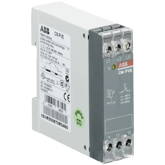 CM-PVE przekaźnik monitorujący 1n/o, L1,2,3-N=185-265VAC