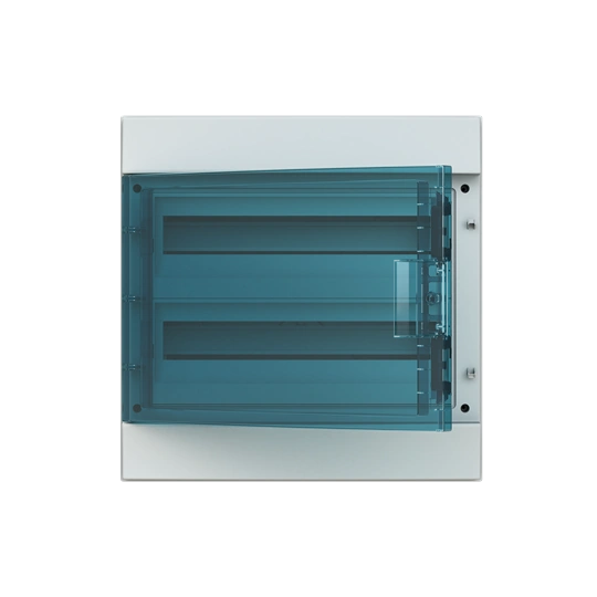 65P18X22A obudowa szara n/t, 36M, IP65, 125A, II klasa, 435x430x155mm (WxSxG) | szyny DIN | drzwi transparentne | N+PE śrubowe