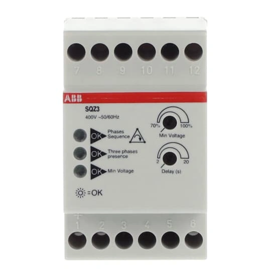 SQZ3 Przekaźnik monitorujący zaniki i kolejność faz L1,L2,L3=400VAC