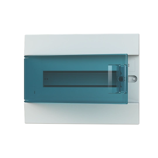 41A12X12A obudowa biała p/t, 12M, IP41, 63A, II klasa, 250x320x107mm (WxSxG) | szyny DIN | drzwi transparentne | N+PE śrubowe