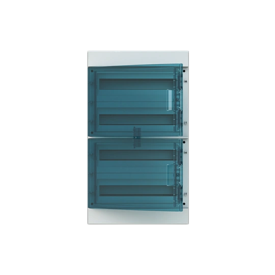 65P18X42 obudowa szara n/t, 72M, IP65, 125A, II klasa, 735x430x155mm (WxSxG) | szyny DIN | drzwi transparentne | brak N+PE