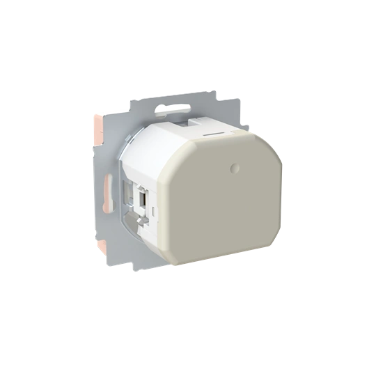 ZONI pudrowy beżowy gniazdo z bolcem i przesłonami, 2x USB A+C 5569T-A32357 242