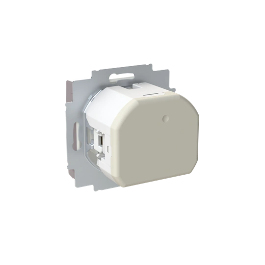 ZONI szary beżowy gniazdo z bolcem i przesłonami, 2x USB A+C 5569T-A32357 244