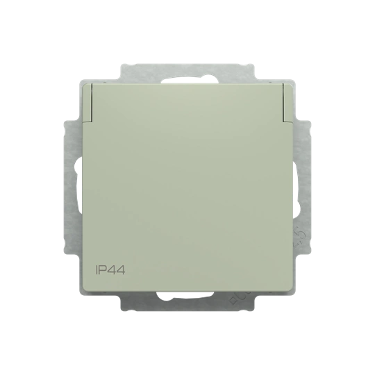 ZONI oliwkowy gniazdo Schuko z przesłonami i klapką, IP44 6620T-A07995 243
