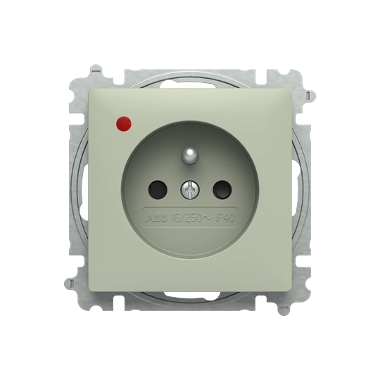 ZONI oliwkowy gniazdo z bolcem z zab. przeciwprzepięciowym 6699T-A06657 243