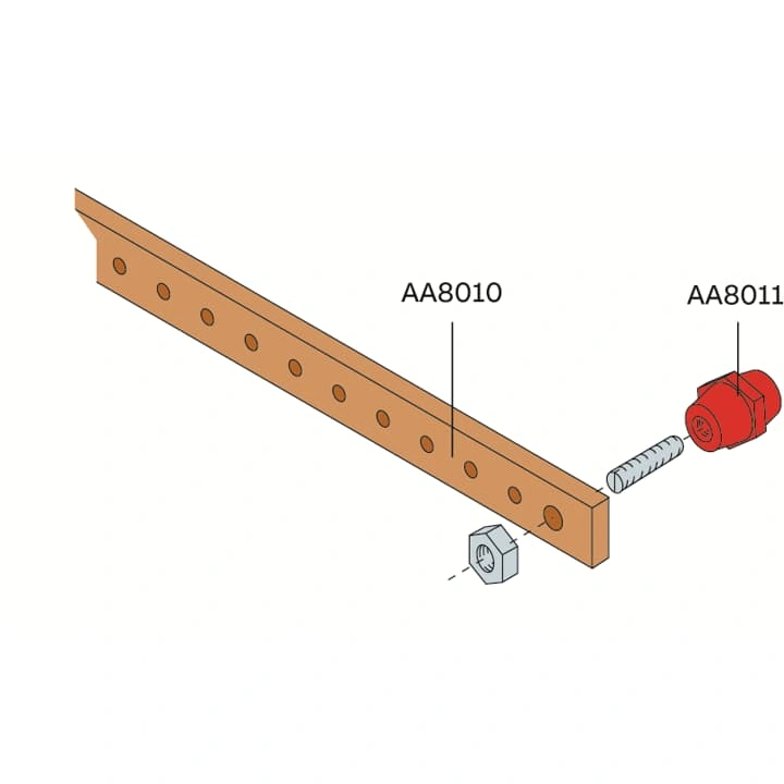 AA8010 szyny CU l=1000mm, do obudów typu SR, (4szt.)