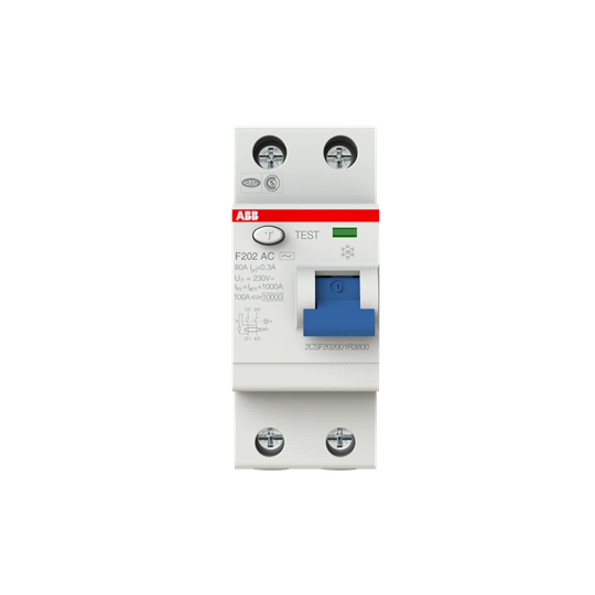 F202 AC-80/0,3 wyłącznik różnicowoprądowy | 2P | AC | 80A | 300mA | bezzwłoczny |
