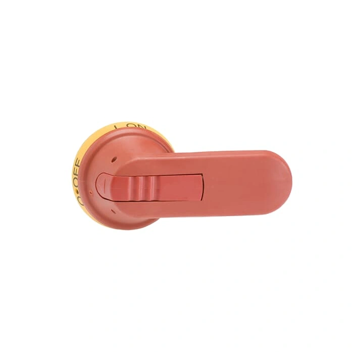 OHY95J12 Rączka żółto-czerwona IP65, długość 95mm, na wałek 12mm, oznaczenie: I-0, ON-OFF, blokada kłódkowa w pozycji OFF, blok