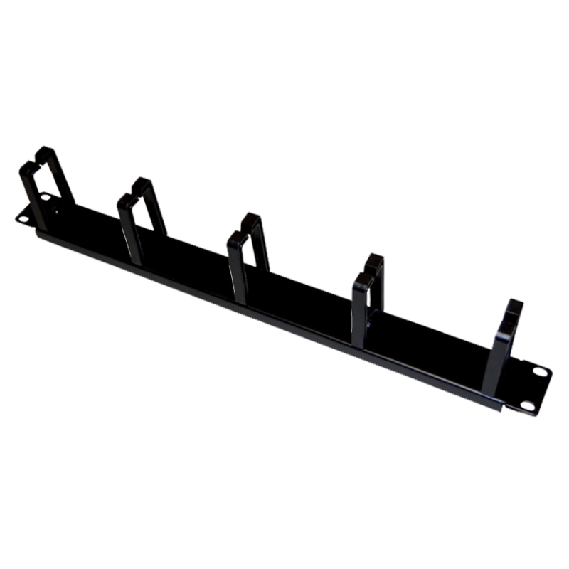 Organizer kabli 1U 19", 5 plastikowych uchwytów, czarny (D)