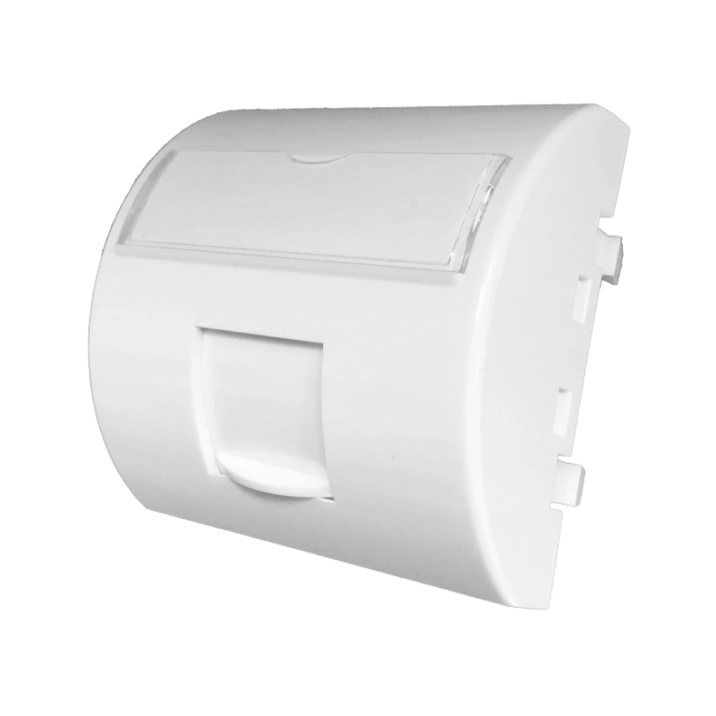 Adapter 45x45 1xRJ45 z klapką przeciwkurzową (wypukły zaokrąglony) ALANTEC