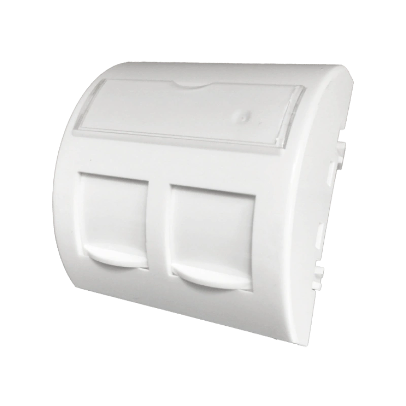 Adapter 45x45 2xRJ45 z klapkami przeciwkurzowymi (wypukły zaokrąglony) ALANTEC