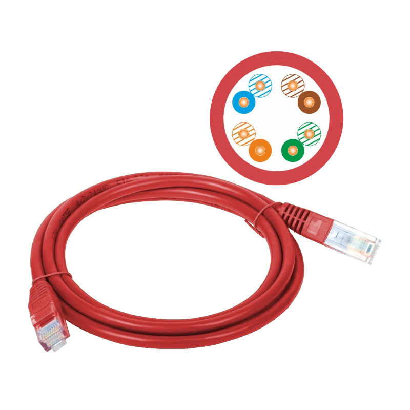 Patch-cord UTP kat.5e 1,0m czerwony