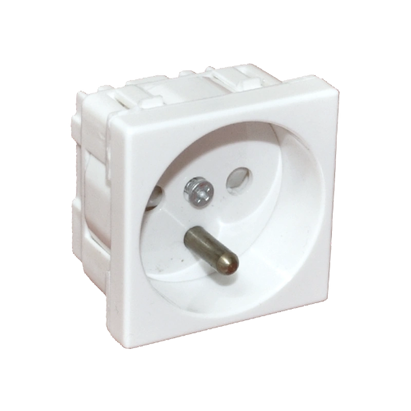 gniazdo elektryczne 45x45, białe - 2P+Z ALANTEC