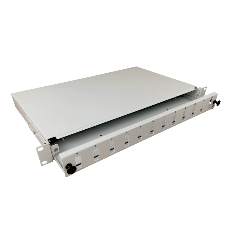 FO panel / przełącznica światłowodowa 12xSC duplex 19" 1U z akcesoriami montażowymi (dławiki, opaski)