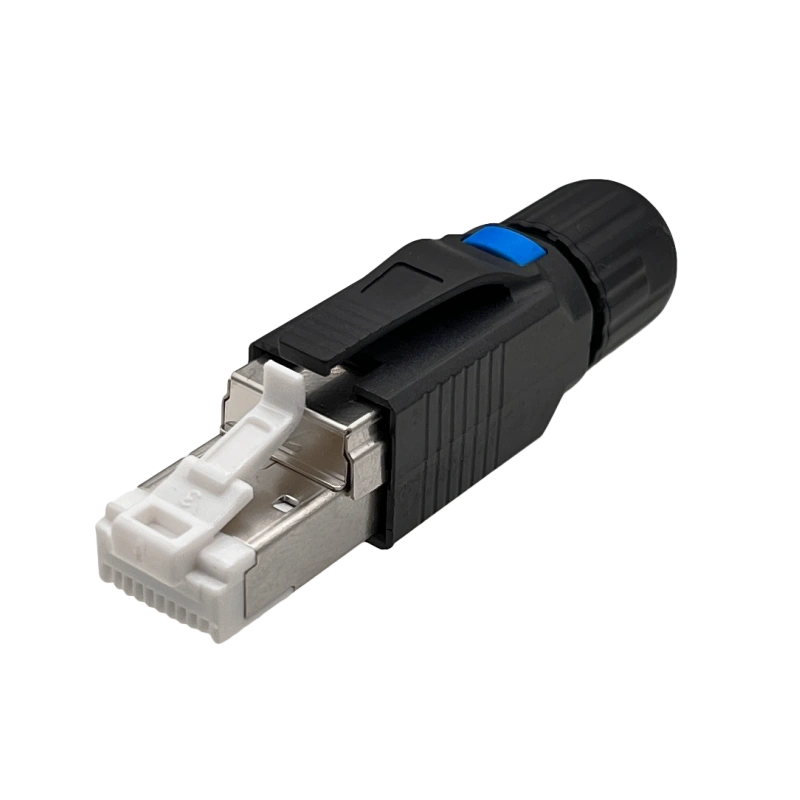 Wtyk RJ45 kat.6A 10G PoE+, beznarzędziowy STP na "gruby" drut 22-24 AWG