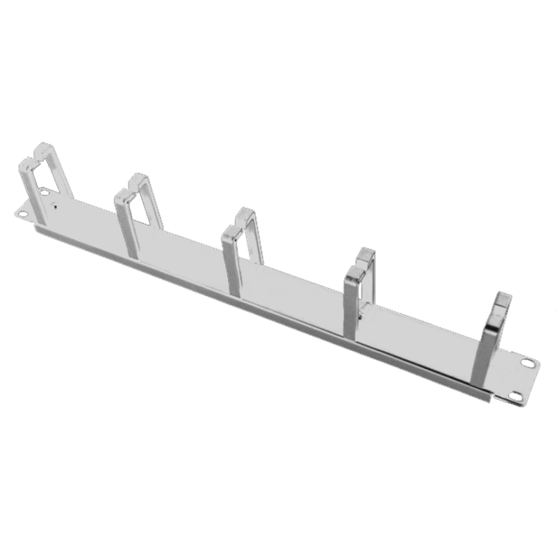 Organizator kabli 1U 19" 5 plastikowych uchwytów, szary ALANTEC