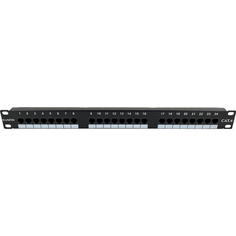 Patch panel, 1U/19 cali, UTP nieekranowany, 24 porty, kat. 6, złącza IDC, Q-LANTEC