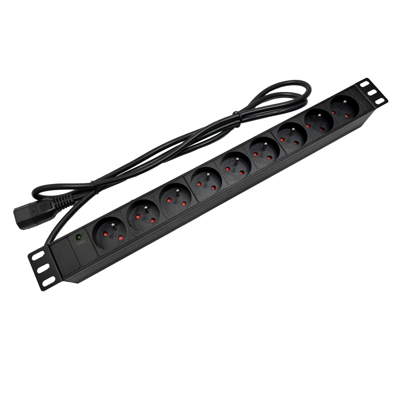 Listwa zasilająca 19" gniazdo 9 x CEE 7/5 wtyk IEC320 C20
