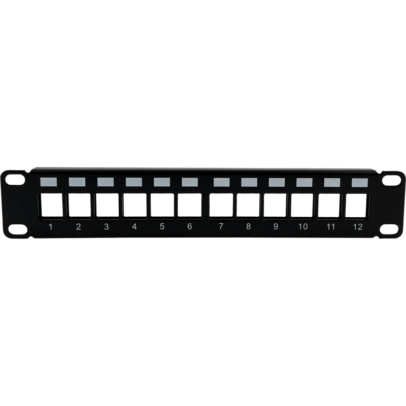 Patch panel 10" modularny 12 portów 1U niewyposażony