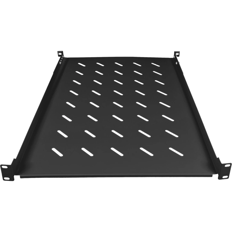 Półka stała 19" 1U głęb. 650mm, kolor czarny, 4 punkty mocowania
