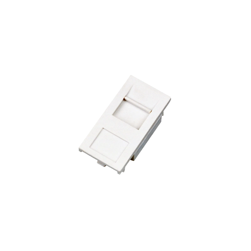 Adapter keystone pojedynczy z przesłoną 1M 22,5x45 biały Mediabox Alantec 25.4141