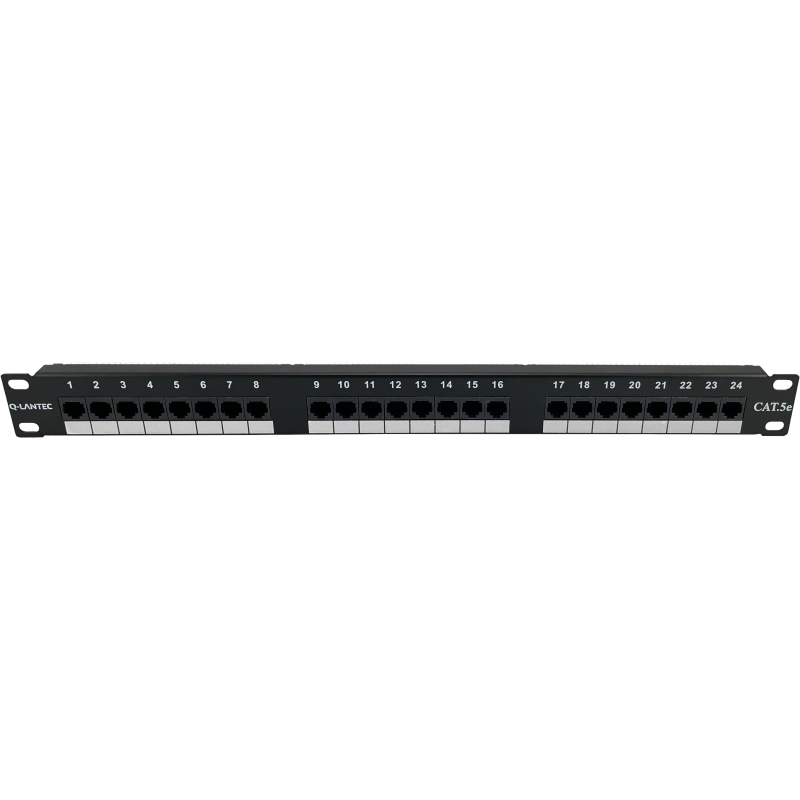 Patch panel 1U/19 cali UTP nieekranowany 24 porty kat.5E złącza LSA Q-LANTEC