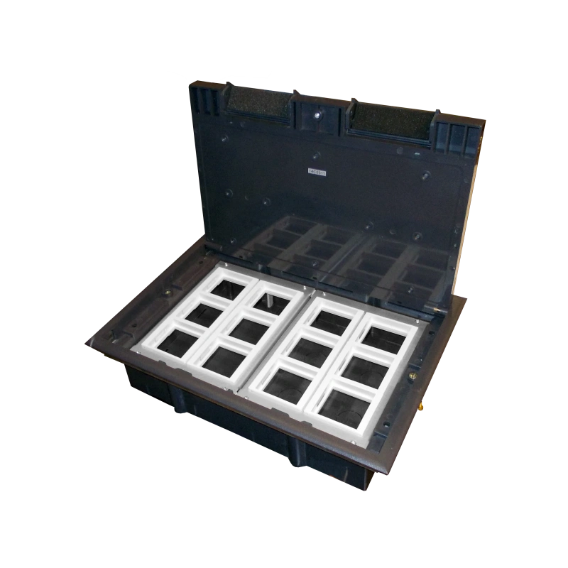 puszka podłogowa (floorbox) 12M (45x45) regulowana głębokość, do podłogi technicznej (wylewka opcjonalnie) ALANTEC
