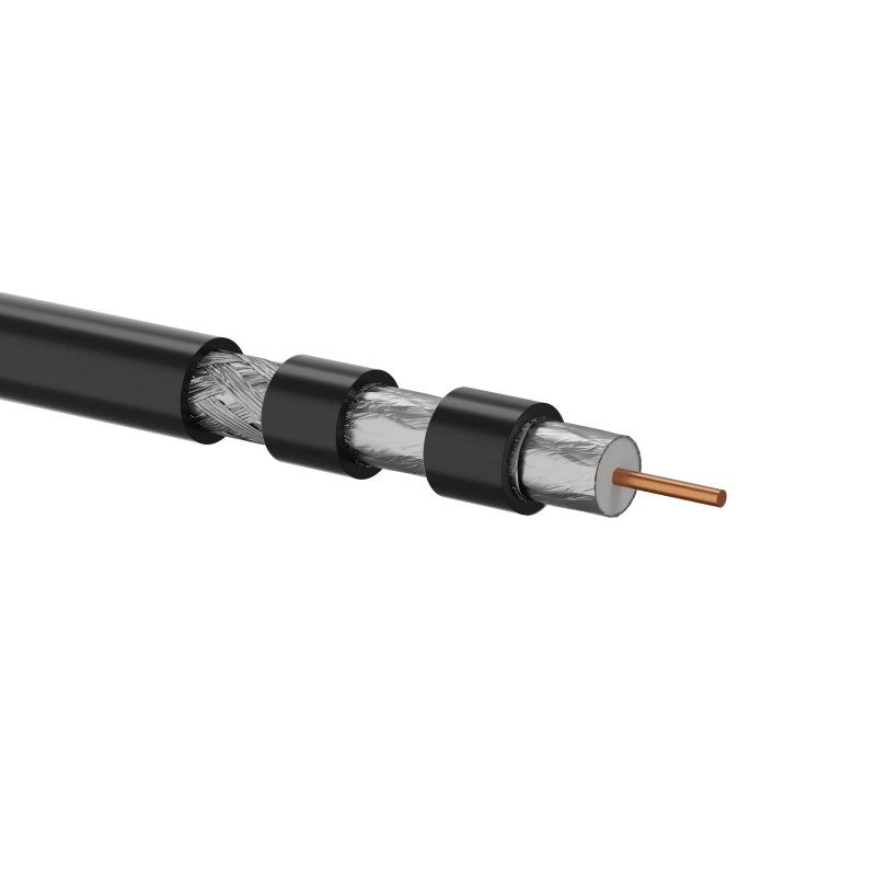 Przewód koncentryczny zewnętrzny żelowany trishield RG6 75 Om, 1.02/4,55/6,86 PE Fca 500m ALANTEC