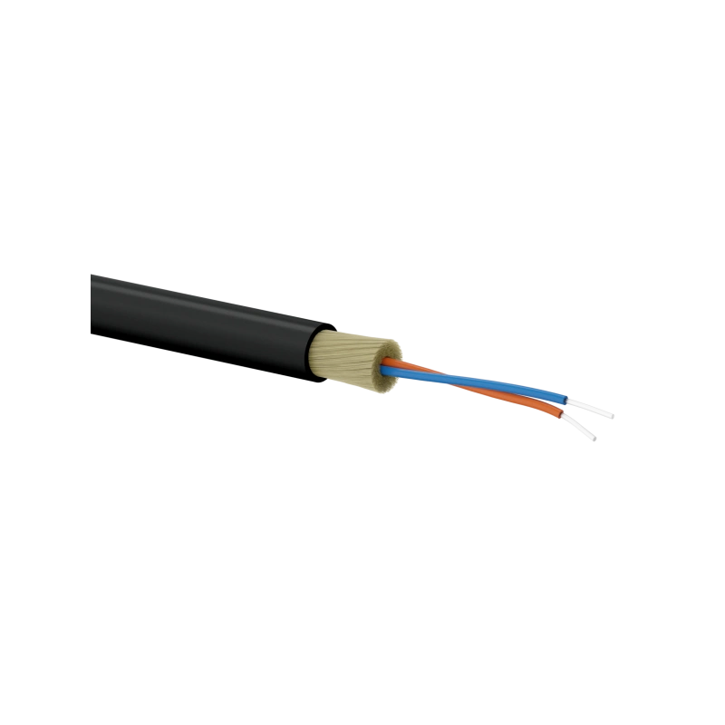 Kabel światłowodowy OS2 abonencki FTTx okrągły SM 2J 9/125 G657A LSOH czarny, całkowicie dielektryczny, 1000m ALANTEC