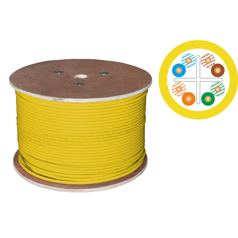 UTP kat.6 LSOH 4x2x23AWG B2ca 500m (ŻÓŁTA powłoka)