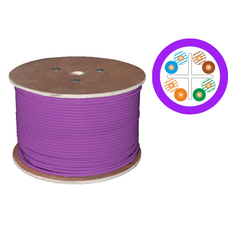 Kabel UTP kat.6 LSOH 4x2x23AWG B2ca 500m (FIOLETOWA powłoka) 25 lat gwarancji, badanie jakości INTERTEK (USA) ALANTEC