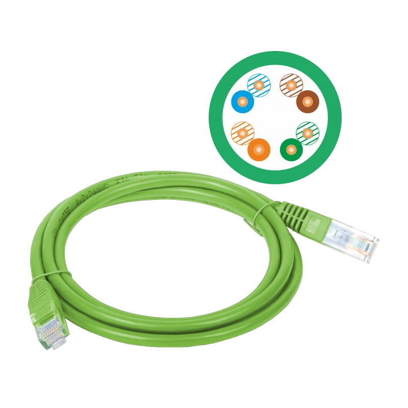 Patch-cord UTP kat.5e PVC 3,0m zielony ALANTEC
