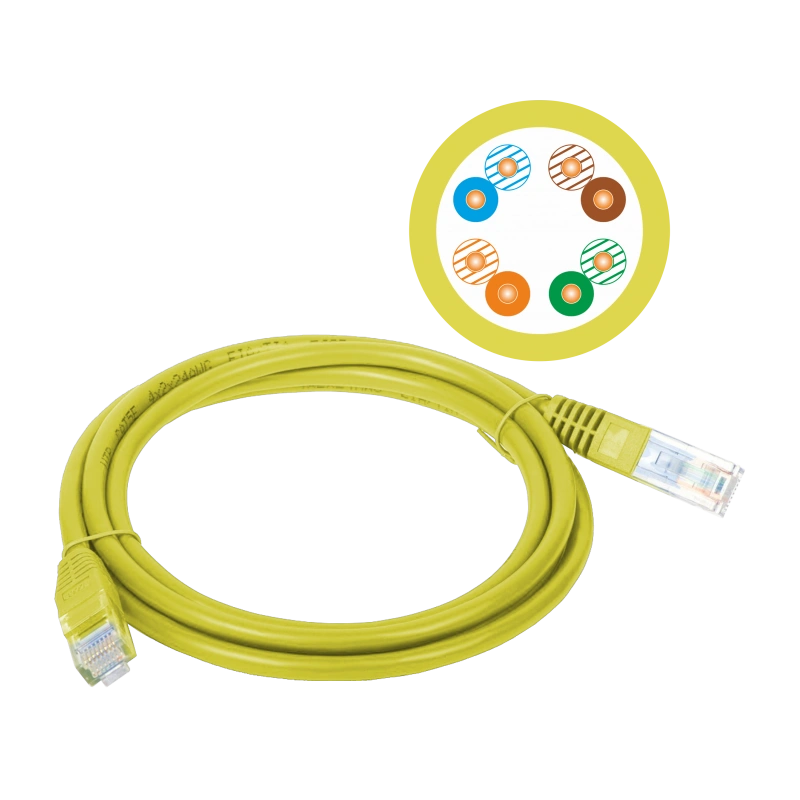 Patch-cord UTP kat.5e PVC 3,0m żółty ALANTEC