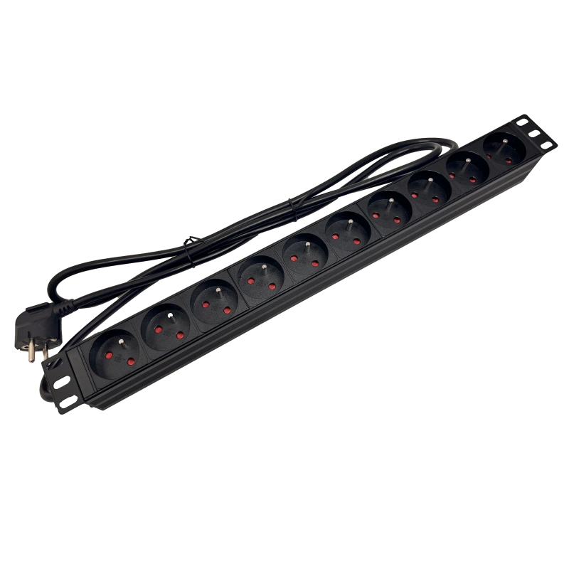 Listwa zasilająca 19" 230V - 10 gniazd (typu E - CEE 7/5), kabel 1,8m CEE 7/7 ALANTEC