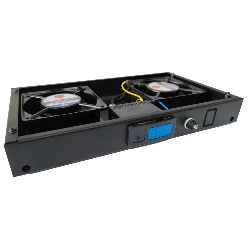 Panel wentylacyjny dachowy, 2 wentylatory, cyfrowy, kolor czarny ALANTEC