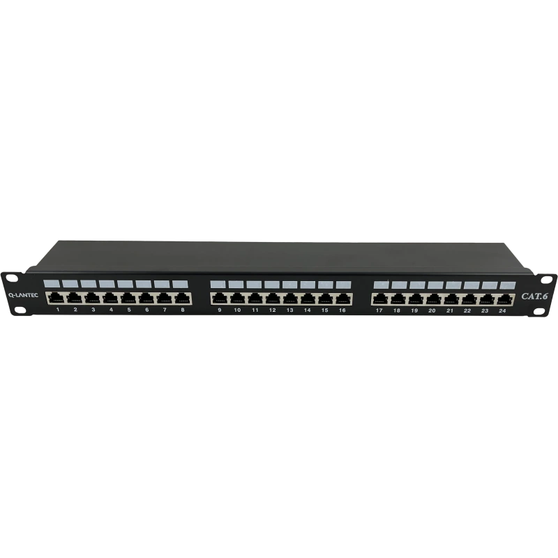 Patch panel 1U/19 cali STP ekranowany 24 porty kat. 6 złącza LSA półka montażowa Q-LANTEC