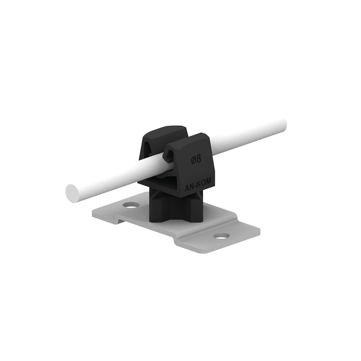 Uchwyt na drut przykr.Z-zatrz.H=3,5cm /OG/ czarny TYP AN-11UN/OG/C
