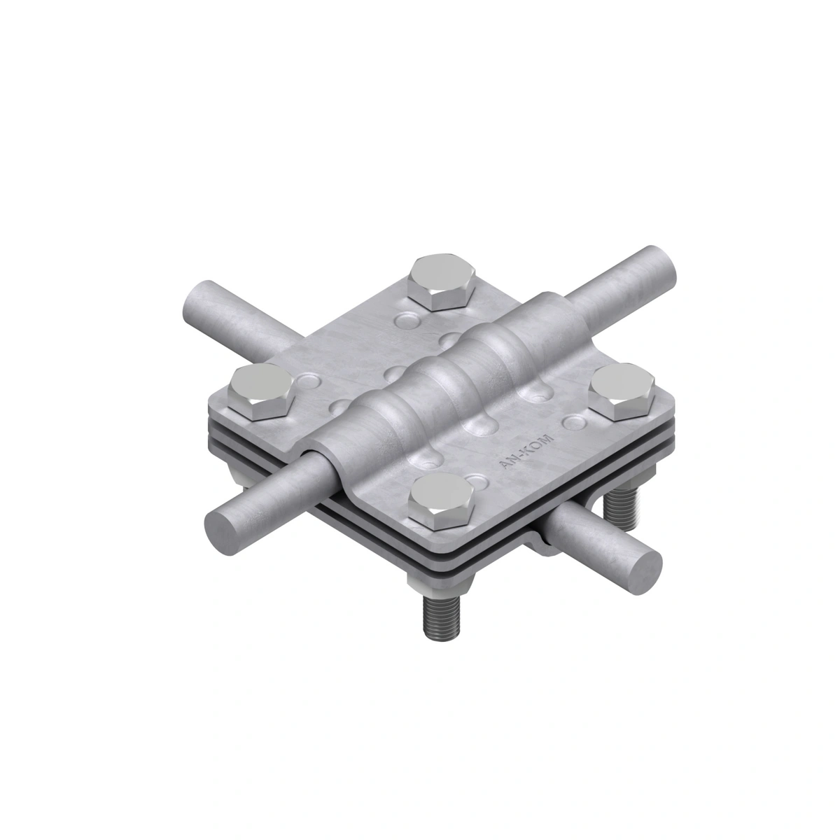 Złącze krzyżowe 4-śrubowe M6 3-płytkowe B=30mm (stal ocynkowana ogniowo) AN-05A/OG/-1