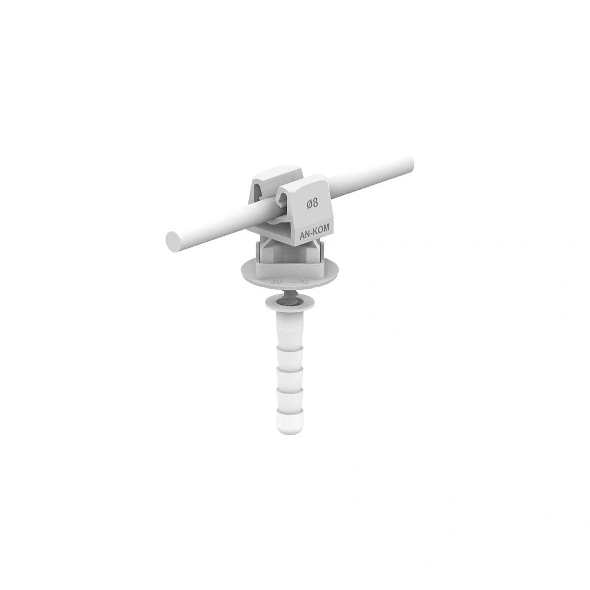 Uchw.na dr.wkręc.z podst.plast. H=3,5cm - szary /TW/ TYP AN-59GN/S/