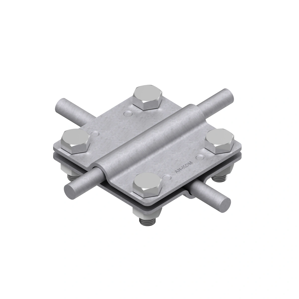 Złącze krzyżowe 2-płytkowe duże fi10/B=40mm, 4xM8 66mm x 66mm AN-03/OG/ A191036