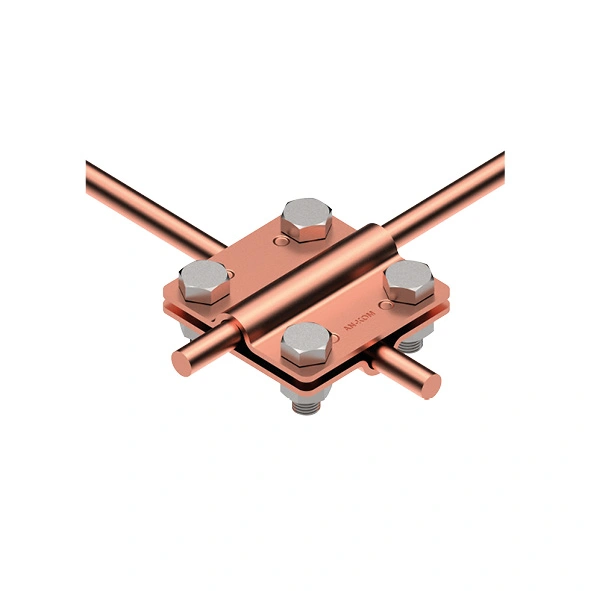 Złącze krzyżowe 4-śrubowe M8 B=30mm (miedź) AN-04/CU/