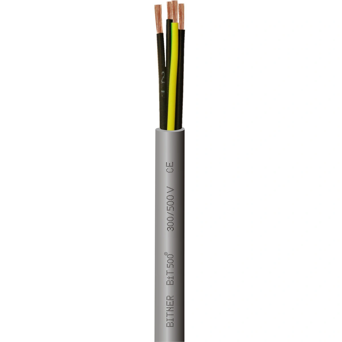 BiT 500 3G1,5 Giętki kabel sterowniczy, w izolacji i powłoce PVC, do zastosowań wnętrzowych, żyły numerowane, 300/500V