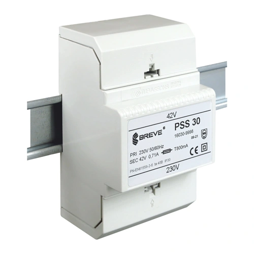 PSS 30 230/ 24V Jednofazowy transformator IP30 na szynę DIN TH-35 w obudowie modułowej z zabezpieczeniem