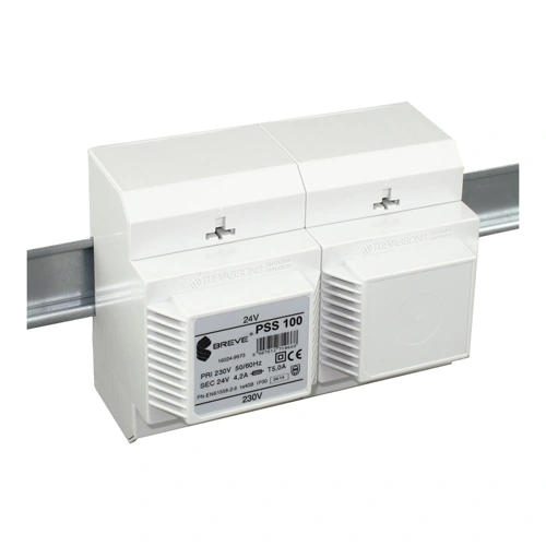 PSS 100 230/ 24V Jednofazowy transformator IP30 na szynę DIN TH-35 w obudowie modułowej z zabezpieczeniem