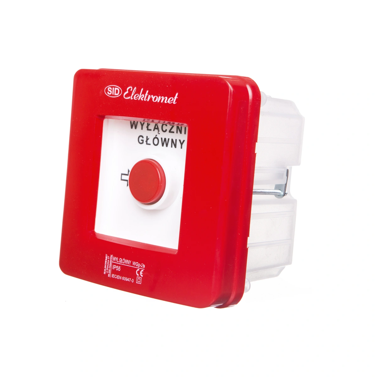 WGp-2s | wyłącznik główny (alarmowy), p/t IP55, 2 tory 12A NO-NO