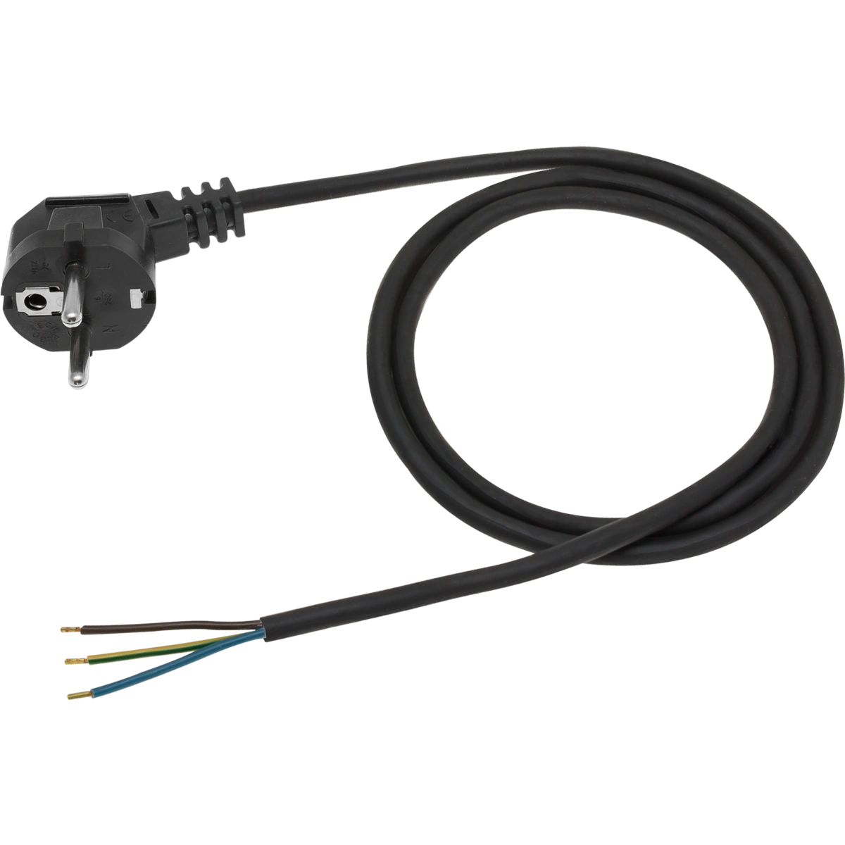 Przewód przyłączeniowy gumowy z zalewaną wtyczką kątową UNISCHUKO czarny 250V~/16A H05RR-F 3x1,5mm2 - 5m PZ1,5-05-G