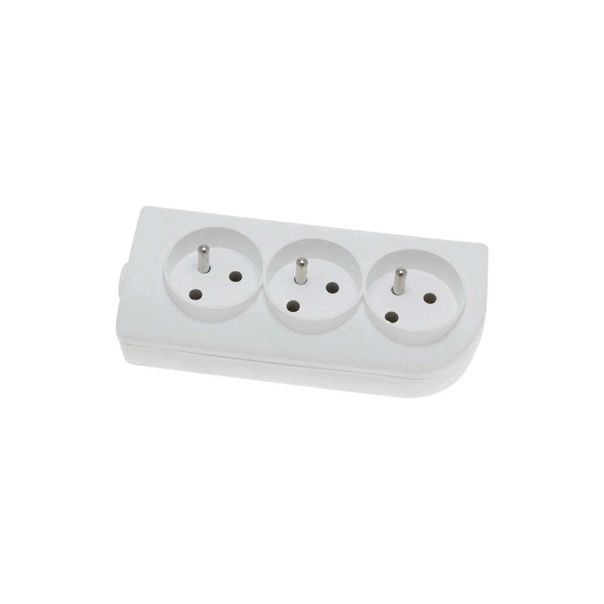 gniazdo przenośne 3-krotne, 3x2P+Z 250V~/16A białe z otworami do montażu GN-30