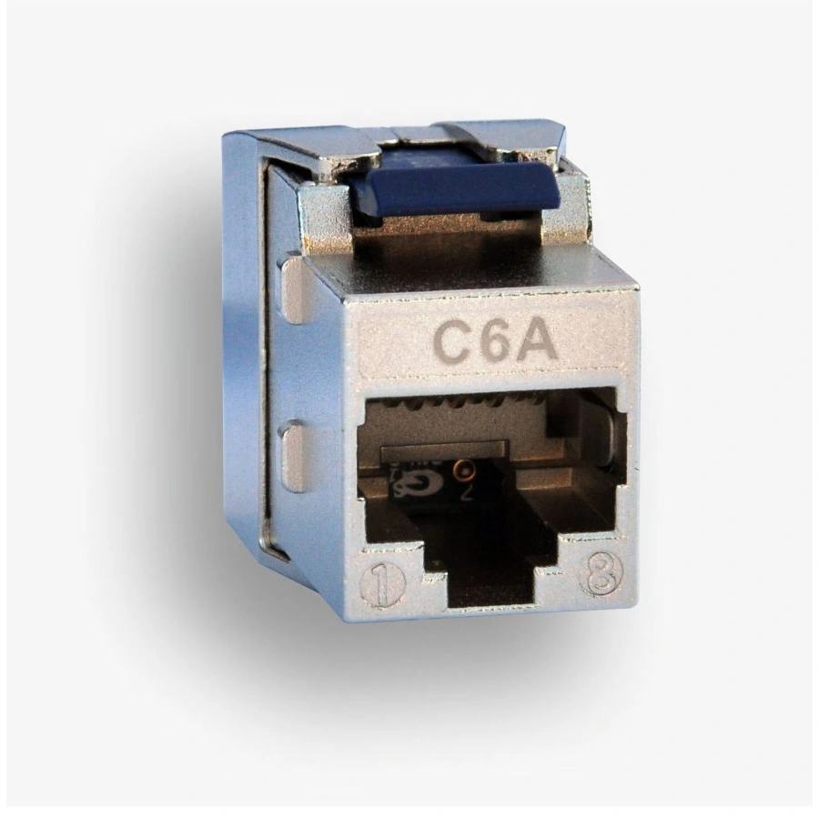 gniazdo RJ45 STP kat. 6 keystone niebieskie (beznarzędziowe), slim