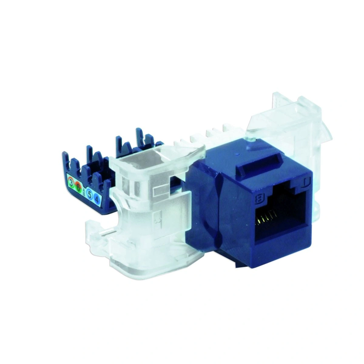 gniazdo RJ45 UTP kat. 5e keystone niebieskie (beznarzędziowe)