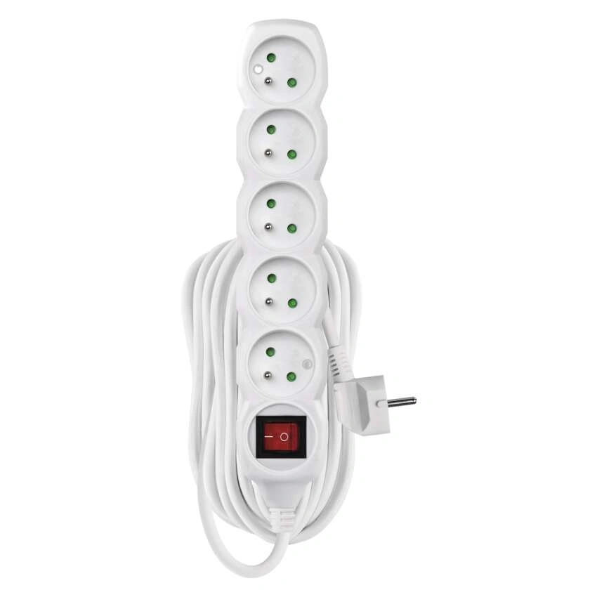 Przedłużacz 5x(2P+Z) 10mb z wyłącznikiem [1/8]